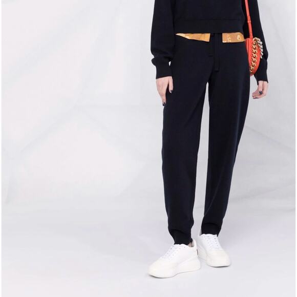 Nanushka Womens Navy Blue Tie Waisted Ylia Knitted Track Pant Size Small - Picture 1 of 4